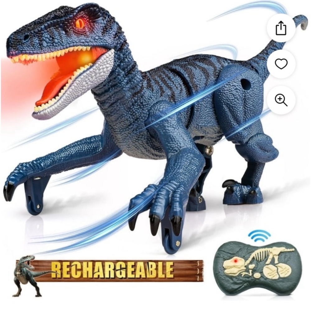 RC Blue Velociraptor Dinosaur